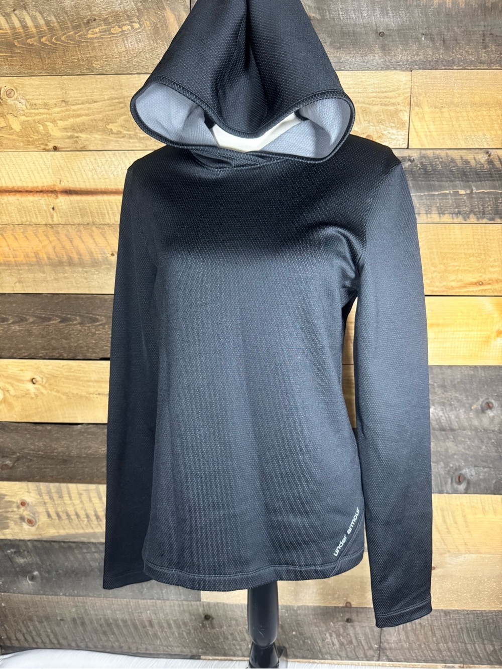 Black Hooded Long-Sleeve Women's Top